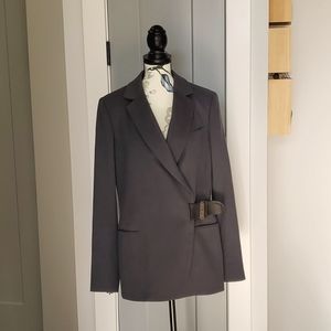 Fitwell Tailors Olive Grey Wool Blazer
